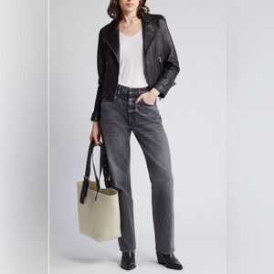 All Saints Darby black leather Biker jacket. Size 6. As new. Never worn.